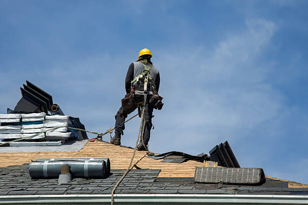 Professional Gutter Installation technician working in East Meadow, NY